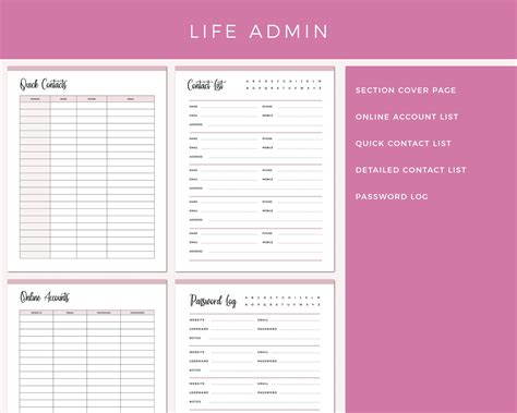 Printable Adhd Planner Adults Add Binder For Adults Adhd Etsy