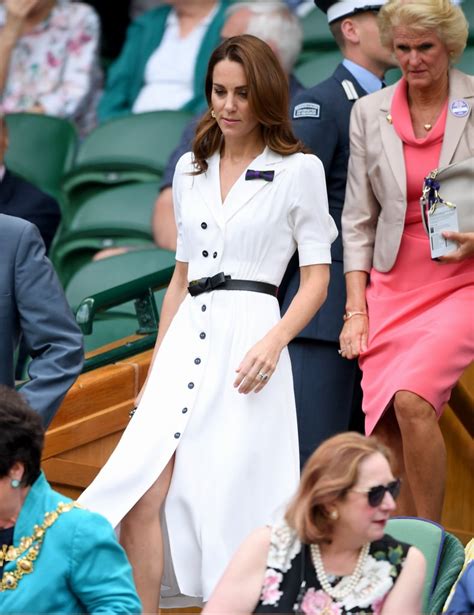 Kate Middleton White Dress At Wimbledon 2019 Popsugar Fashion Photo 25