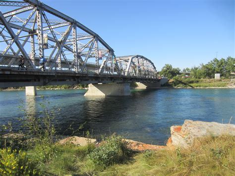 The Langevin Bridge Crosses The Bow River In Downtown Calgary Alberta