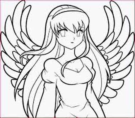 Anime Girls Coloring Pages Angel Coloring Pages Cartoon Coloring