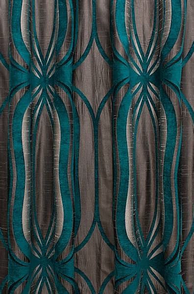 Orion Teal Curtain Fabric