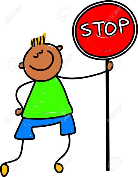Boy Holding Stop Sign Clipart 104px Image 20
