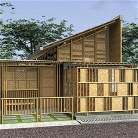 Desain bangunan dengan penggunaan bambu secara penuh biasanya hanya digunakan pada rumah makan, sebab nuansa mirip bambu yang sering digunakan dengan model desain yang demikian terbuat dari kayu. Kumpulan Gambar Rumah Bambu - Lowongan Kerja