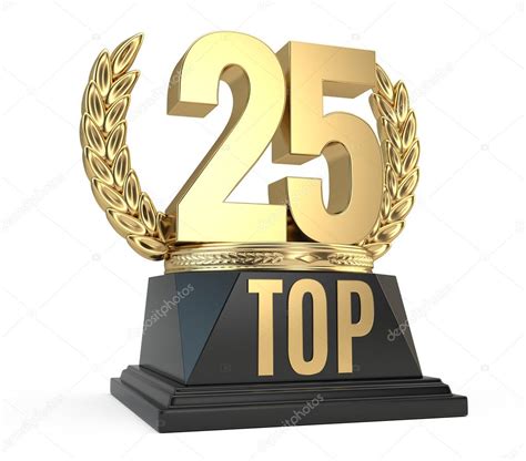 Top 25 Twenty Five Award Cup Symbol Isolated On White Background 3d