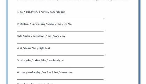 scramble sentence worksheets