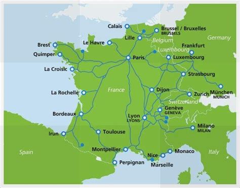 Tgv Train Map In France Train Maps