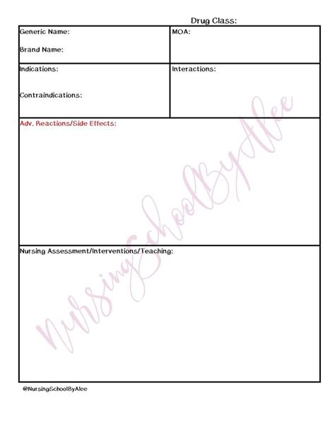 Maybe you would like to learn more about one of these? PRINTABLE Nursing School Pharmacology Drug Card Template | Nursing school notes, Nursing school ...