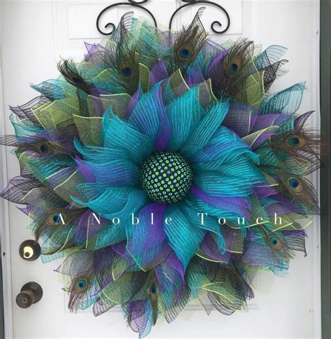 Tutorial For The Peacock Wreath By A Noble Touch Diy Etsy Deco Mesh