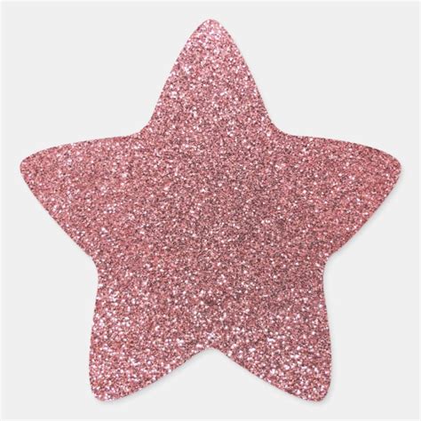Pastel Pink Glitter Star Sticker Zazzle
