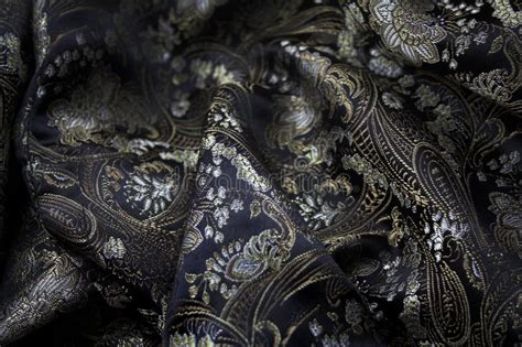 Silk Black And Gold Fabrick Stock Image Image Of Background China