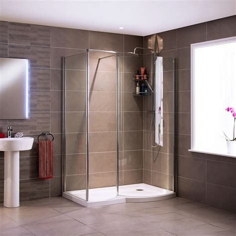 Curved Right Hand Walk In Shower Enclosure With Shower Tray 1400 X 900mm 8mm Glass Better