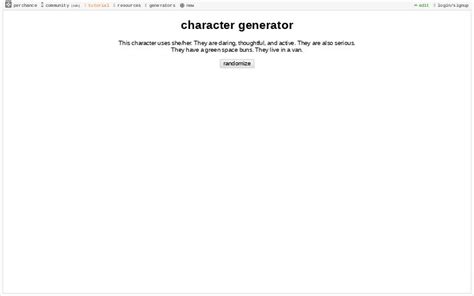 Character Generator ― Perchance