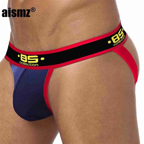 Aismz Sexy Gay Underwear Men Jockstrap Mesh String Homme Thongs