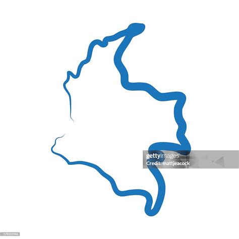 Colombia Outline Map Made From A Single Line High Res Vector Graphic