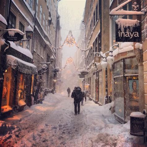Snow In Gamla Stan Stockholm Stockholm Sverige Resor