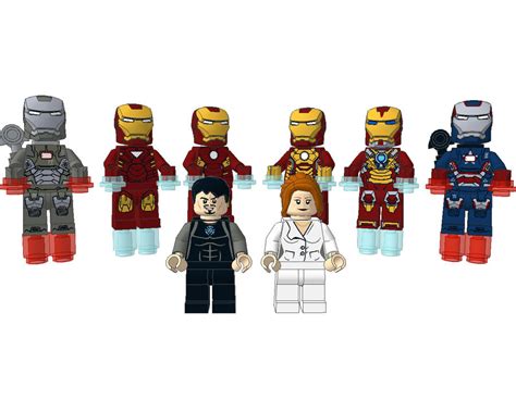 Lego Marvel Iron Man Collection 3d Model 10 Obj Dxf Blend 3ds