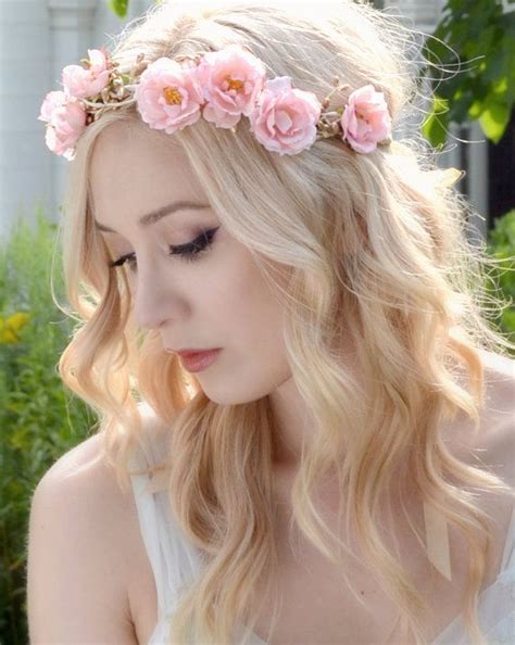 Pink Flower Crown Wild Rose Head Piece Floral By Gardensofwhimsy Pink