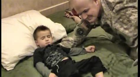 soldier dad returns from iraq for surprise homecoming and run s into a little snag cute videos