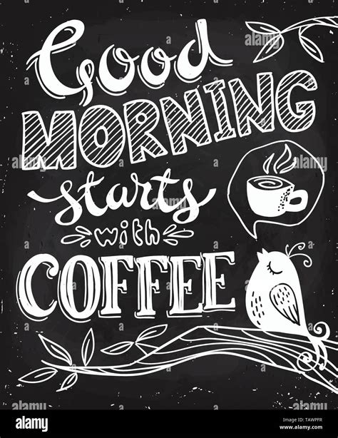 Vector Coffee Poster Design With Good Morning Starts With Coffee