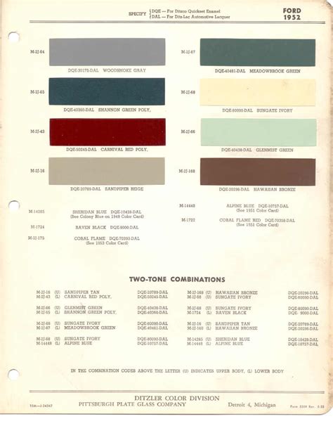 1940 Ford Original Paint Colors