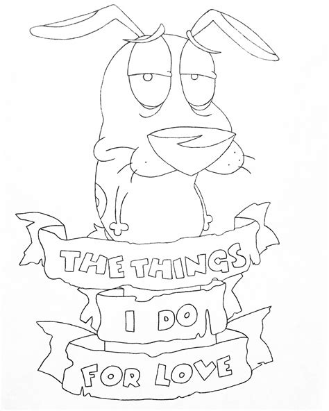 Drawing Courage The Cowardly Dog Outline Made By Independent Artists