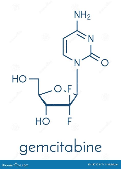 Gemcitabine Cancer Chemotherapy Drug Molecule Skeletal Formula Stock