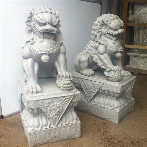 Foo Dogs 76cm Granite Chinese Garden Statues