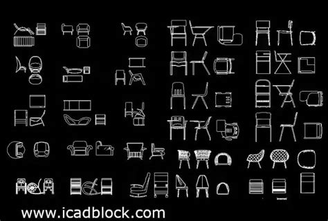 Chair Cad Block Collection In Autocad