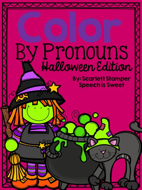 Color By Pronouns Halloween Edition Speech Is Sweet