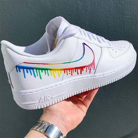 Rainbow Drip Custom Nike Air Force One Sneaker Nike Shoes Air Force