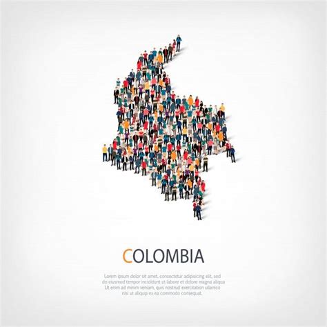 Personas Mapa País Colombia Vector Premi Premium Vector Freepik