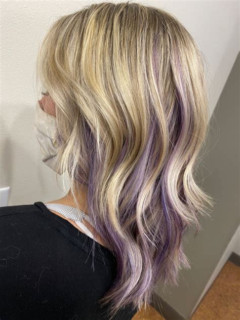 Blonde And Purple Hair Highlights Charity Staples