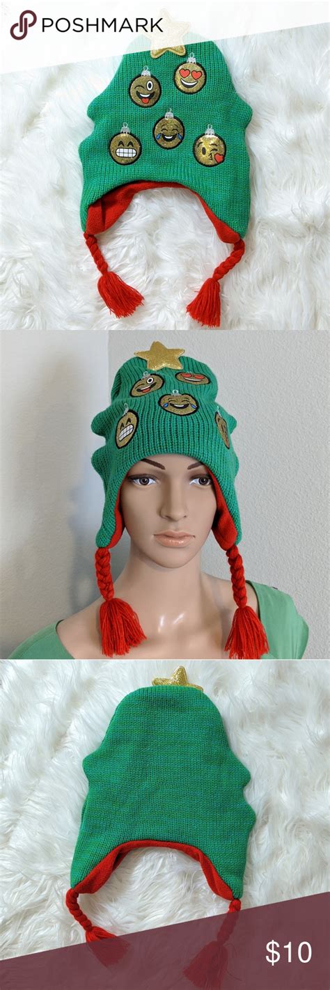 Emoji Christmas Tree Hat Emoji Christmas Tree Hat Green With Gold