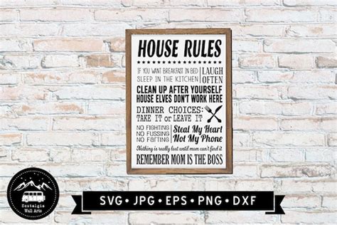 Funny House Rules Sign Svg House Warming T Funny Wall Etsy