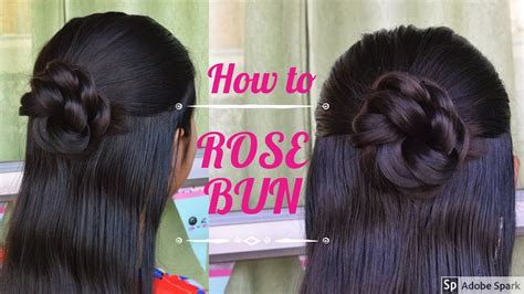 Quick And Easy Rose Bun Half Up Hairstyle Youtube