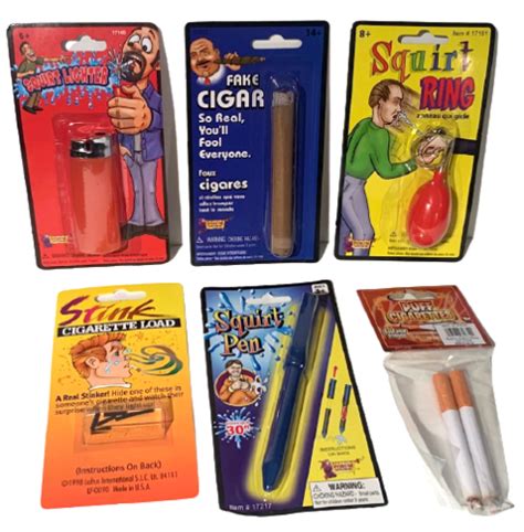 Funny Practical Joke Set 6 Prank Kit Cigarette Squirt Pen Ring Lighter Squirting Ebay