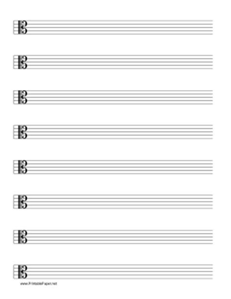 The output from your printer will be far superior to the same image on your computer screen. Printable Staff-Alto Clef Music Paper