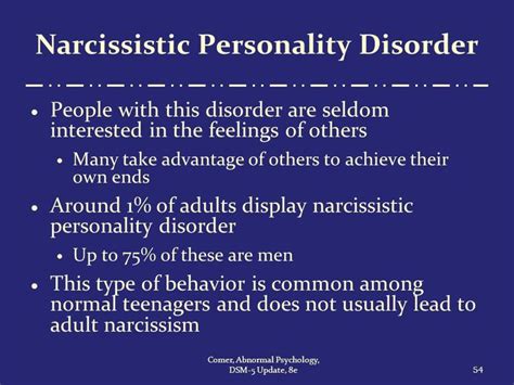 Narcissistic Personality Disorder Narcissistic Personality Disorder