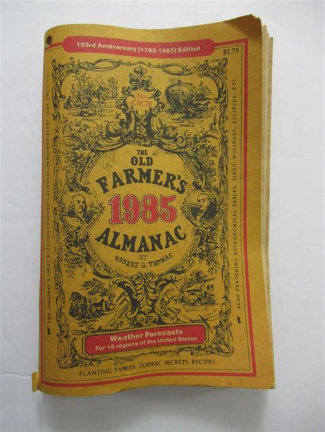 1985 Old Famers Almanac Robert B Thomas Vintage Etsy