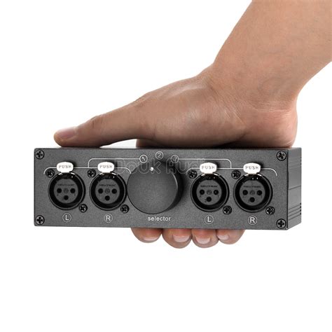 Portable 3 Way Xlr Balanced Stereo Audio Switcher Passive Selector