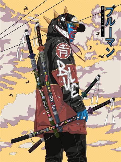 Urban Samurai 2020 🈴 Burūman Series 🔵 I P Lobato Art Cyberpunk