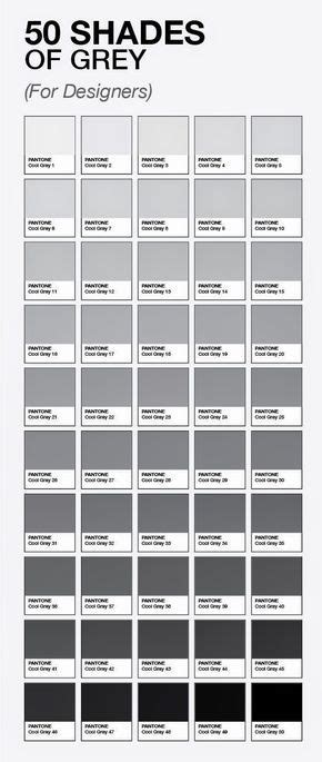 50 Shades Of Grey For Designers By Pantone Grey Colour Chart Grey