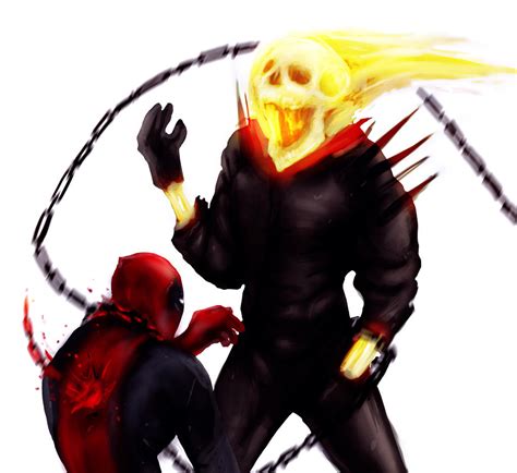 Ghost Rider Vs Deadpool By Suspension99 On Deviantart