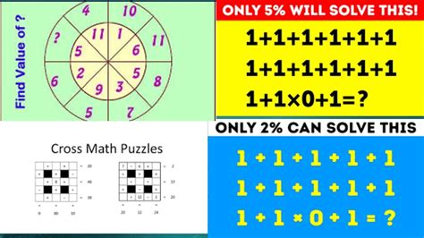 Mathtrick #mathpuzzles #mathriddles math puzzles with answers only genius can answer in this video show math puzzles that. 21 MATH PUZZLES WITH ANSWERS TO TEST YOUR LOGIC - YouTube