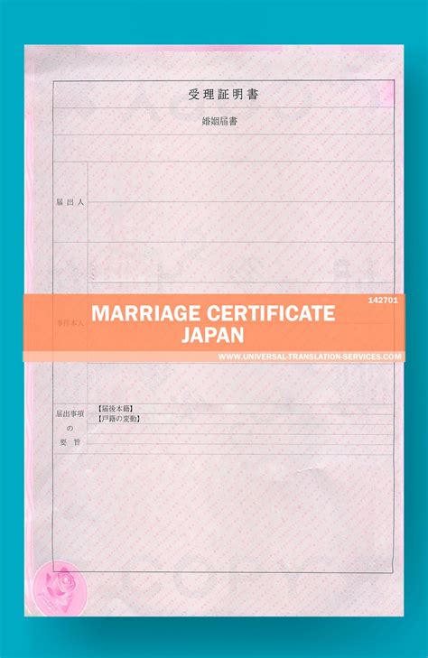 Marriage Certificate Translation Template From Japan Made By Expert