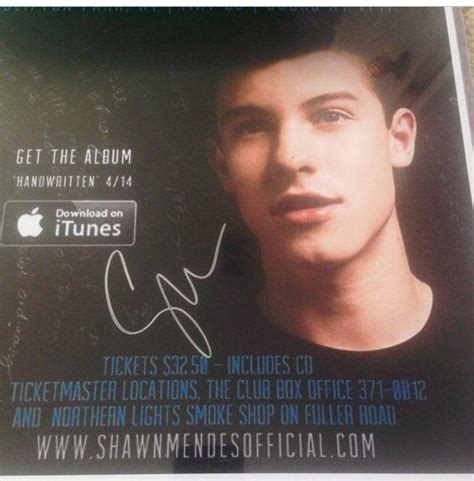 Shawn Mendes Handwritten Poster Tour Signed Autographed Rare 1818841414