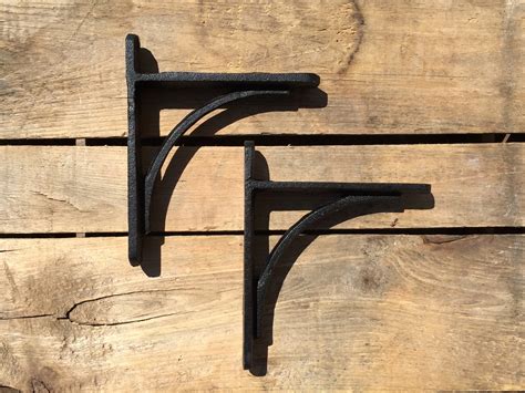 Pair Of Black Cast Iron Shelf Brackets