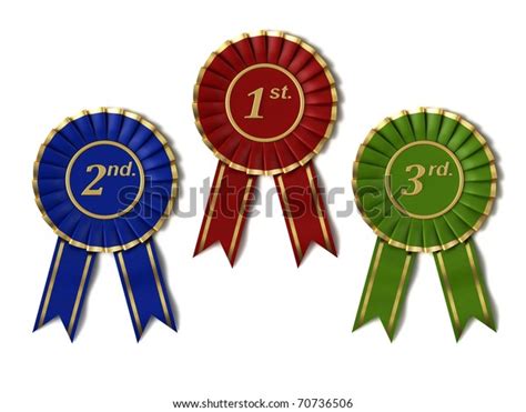Ribbon Awards First Second Third Places Stock Illustration 70736506
