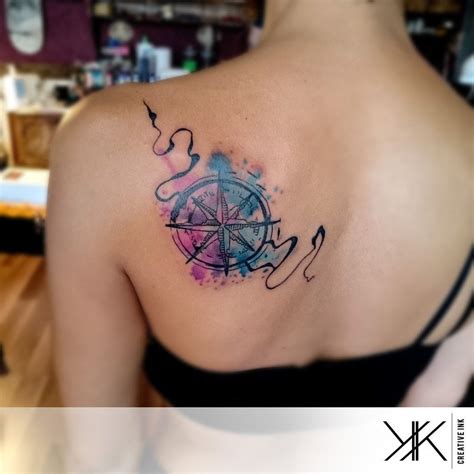 Abstract Compass Watercolor Tattoo Tattoos Trendy Tattoos