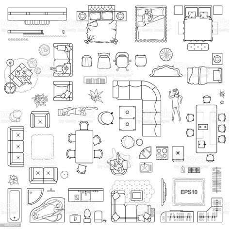 Get chair plans delivered to your door. Floor Plan Icons Set For Design Interior And Architectural ...